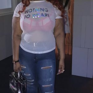 Plus size sexy mesh shirt